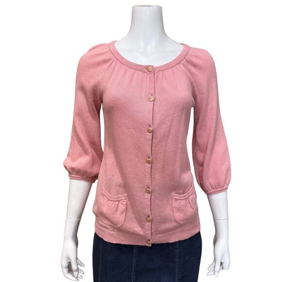 Juicy Couture Sweaters - Juicy Couture Cardigan Women's Size S Pink Cotton Linen Sweater